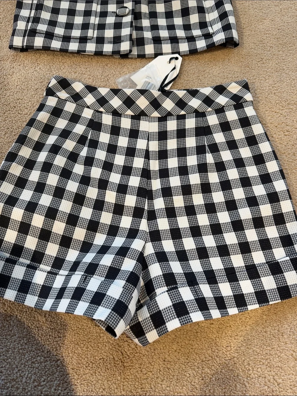 English Factory Black & White Gingham Short Set